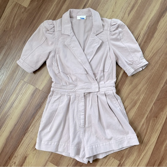 7 FOR ALL MANKIND Seamed Romper in Soft Lavender Pink Purple Sz. Small - Picture 11 of 15